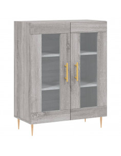 Credenza Grigio Sonoma 69,5x34x180 cm in Legno Multistrato 2