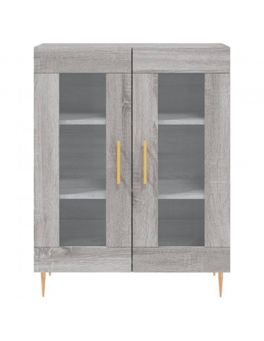 Credenza Grigio Sonoma 69,5x34x180 cm in Legno Multistrato