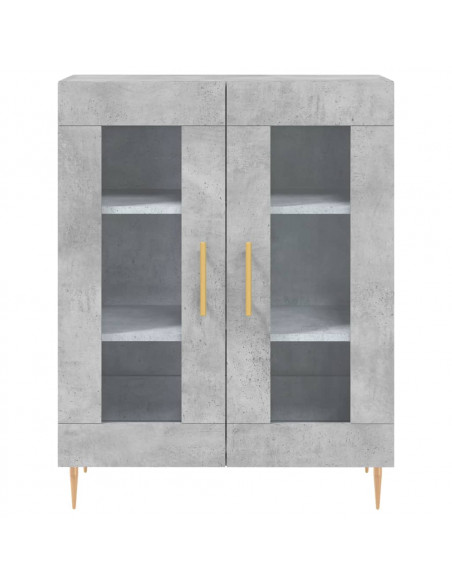 Credenza Grigio Cemento 69,5x34x180 cm in Legno Multistrato