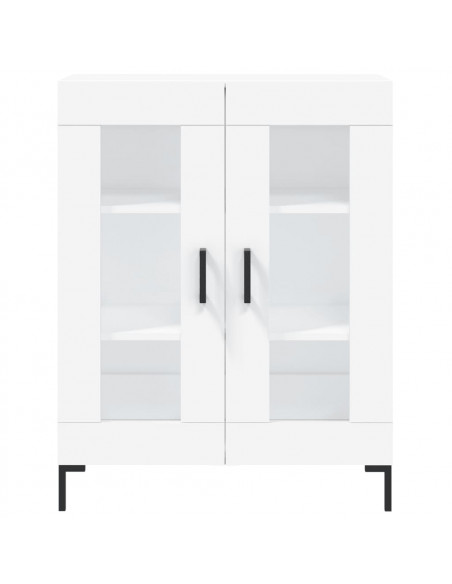 Credenza Bianca 69,5x34x180 cm in Legno Multistrato