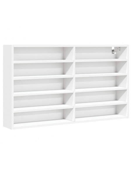 Armadietto con Vetrina Bianco 100x15x58 cm Legno Multistrato