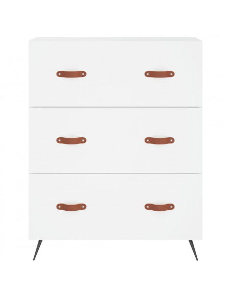 Credenza Bianca 69,5x34x180 cm in Legno Multistrato