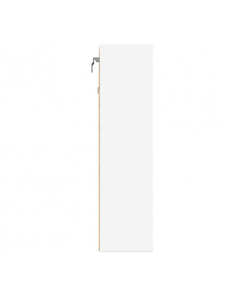 Armadietto con Vetrina Bianco 100x15x58 cm Legno Multistrato