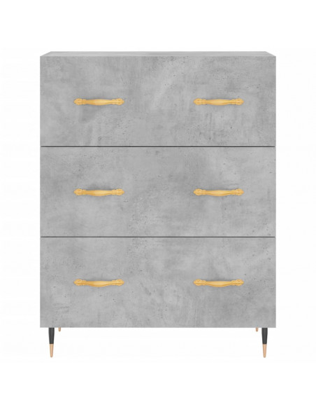 Credenza Grigio Cemento 69,5x34x180 cm in Legno Multistrato