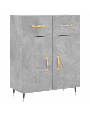 Credenza Grigio Cemento 69,5x34x180 cm in Legno Multistrato