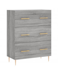 Credenza Grigio Sonoma 69,5x34x180 cm in Legno Multistrato 2