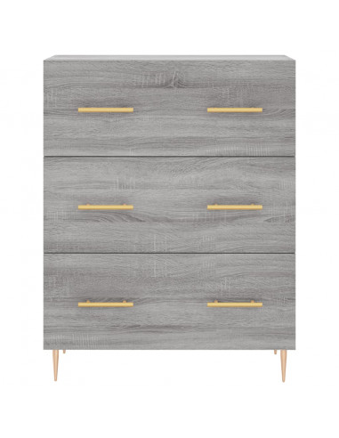 Credenza Grigio Sonoma 69,5x34x180 cm in Legno Multistrato