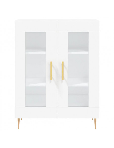 Credenza Bianca 69,5x34x180 cm in Legno Multistrato