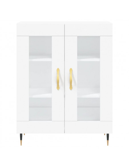Credenza Bianca 69,5x34x180 cm in Legno Multistrato