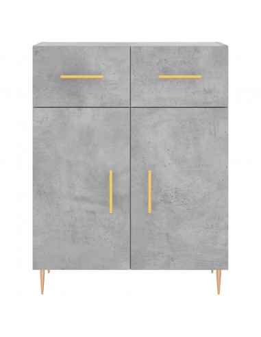 Credenza Grigio Cemento 69,5x34x180 cm in Legno Multistrato