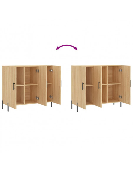 Credenza Rovere Sonoma 90x34x80 cm in Legno Multistrato