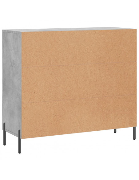 Credenza Grigio Cemento 90x34x80 cm in Legno Multistrato