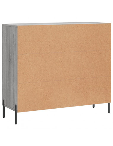 Credenza Grigio Sonoma 90x34x80 cm in Legno Multistrato