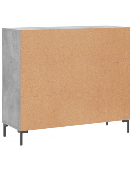 Credenza Grigio Cemento 90x34x80 cm in Legno Multistrato