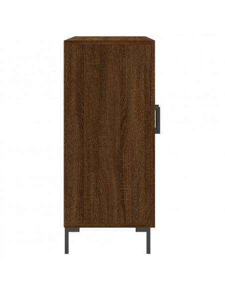 Credenza Rovere Marrone 90x34x80 cm in Legno Multistrato