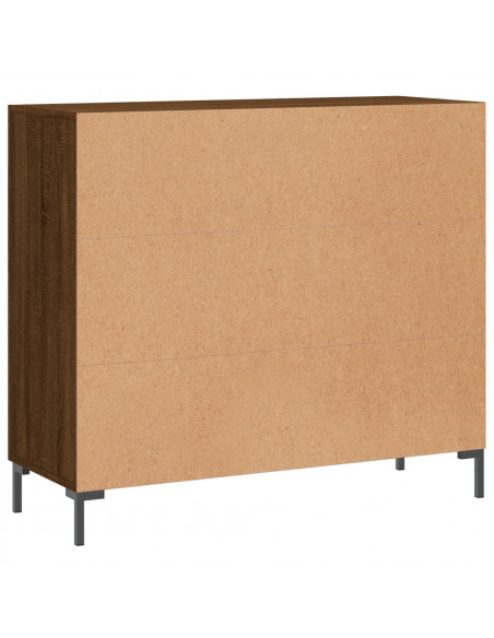 Credenza Rovere Marrone 90x34x80 cm in Legno Multistrato