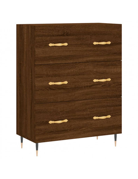 Credenza Rovere Marrone 69,5x34x180 cm in Legno Multistrato