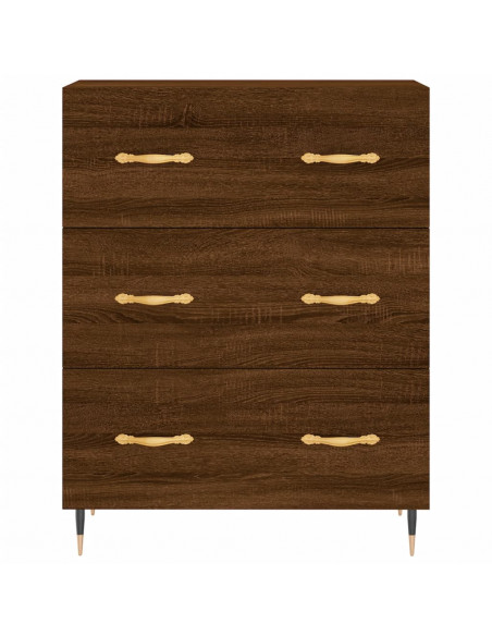 Credenza Rovere Marrone 69,5x34x180 cm in Legno Multistrato