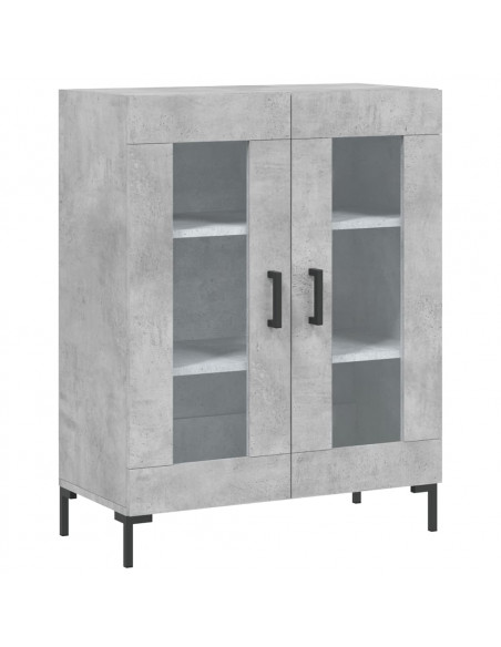 Credenza Grigio Cemento 69,5x34x180 cm in Legno Multistrato