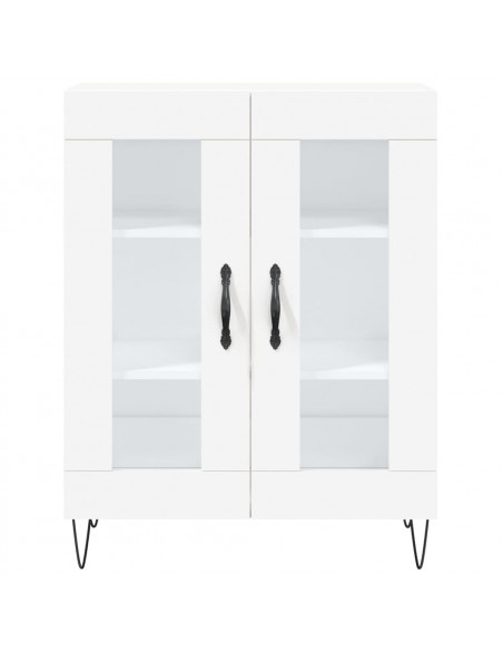 Credenza Bianca 69,5x34x180 cm in Legno Multistrato