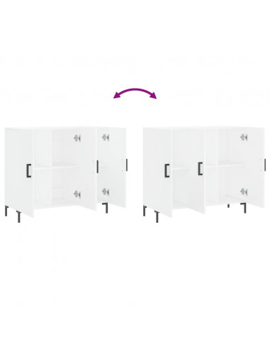 Credenza Bianca 90x34x80 cm in Legno Multistrato