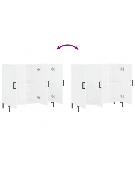 Credenza Bianca 90x34x80 cm in Legno Multistrato