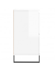 Credenze 2 pz Bianco Lucido in Legno Multistrato 2
