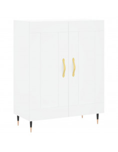 Credenza Bianca 69,5x34x180 cm in Legno Multistrato 2