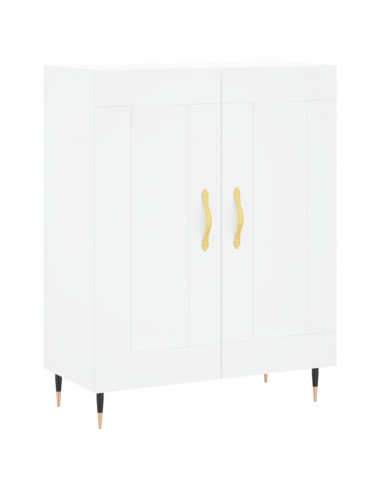 Credenza Bianca 69,5x34x180 cm in Legno Multistrato