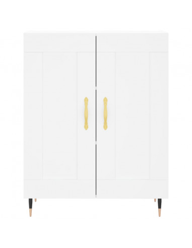 Credenza Bianca 69,5x34x180 cm in Legno Multistrato