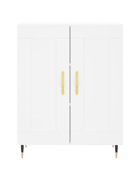 Credenza Bianca 69,5x34x180 cm in Legno Multistrato