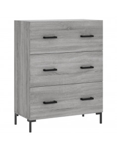 Credenza Grigio Sonoma 69,5x34x180 cm in Legno Multistrato 2