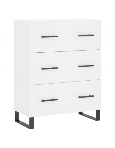 Credenza Bianca 69,5x34x180 cm in Legno Multistrato