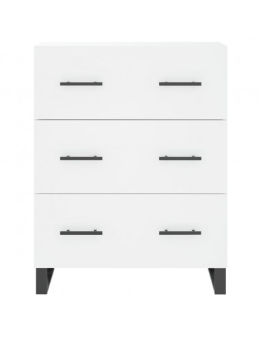 Credenza Bianca 69,5x34x180 cm in Legno Multistrato