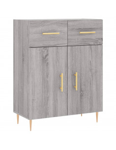 Credenza Grigio Sonoma 69,5x34x180 cm in Legno Multistrato 2