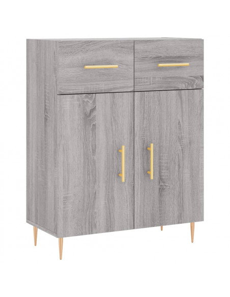 Credenza Grigio Sonoma 69,5x34x180 cm in Legno Multistrato