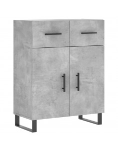 Credenza Grigio Cemento 69,5x34x180 cm in Legno Multistrato 2