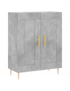 Credenza Grigio Cemento 69,5x34x180 cm in Legno Multistrato 2