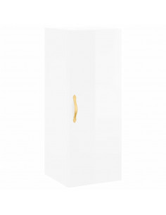 Credenza 34,5x34x180 cm in Legno Multistrato Bianco Lucido 2