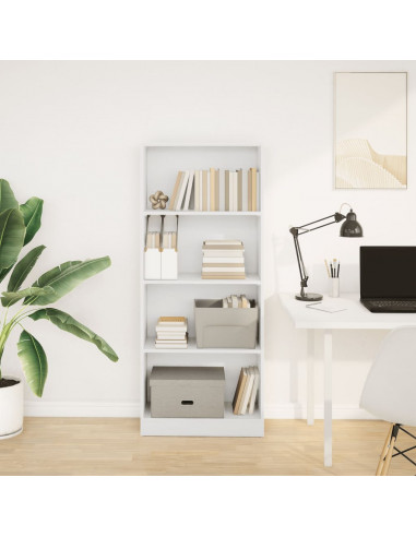 Libreria Bianca 60x24x143 cm in Legno Multistrato