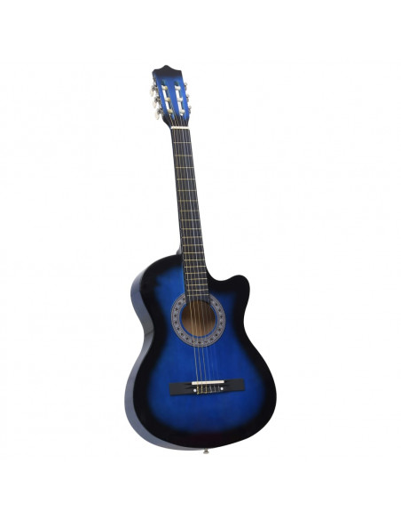 Set Chitarra Classica Western 12 pz con 6 Corde Blu 38"