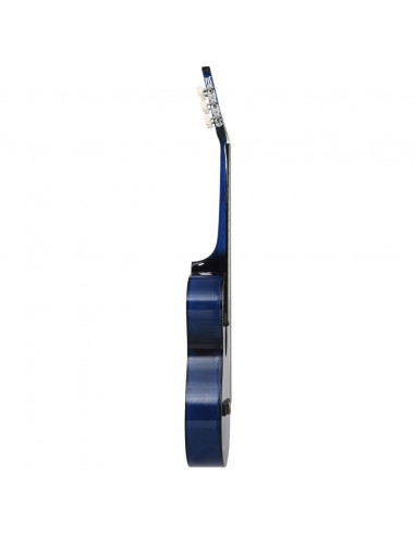 Set Chitarra Classica Western 12 pz con 6 Corde Blu 38"
