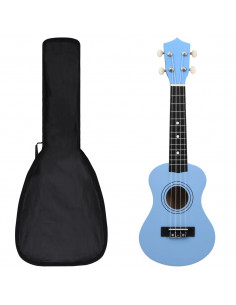 Set Ukulele Soprano con Borsa per Bambini Blu 21" 2