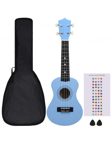 Set Ukulele Soprano con Borsa per Bambini Blu 21"