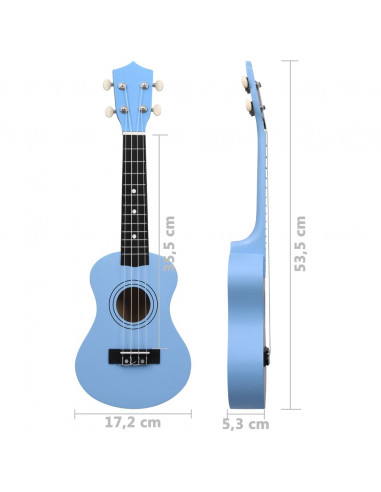 Set Ukulele Soprano con Borsa per Bambini Blu 21"