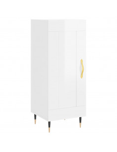 Credenza 34,5x34x180 cm in Legno Multistrato Bianco Lucido 2