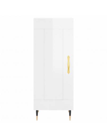 Credenza 34,5x34x180 cm in Legno Multistrato Bianco Lucido