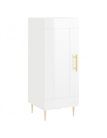 Credenza 34,5x34x180 cm in Legno Multistrato Bianco Lucido