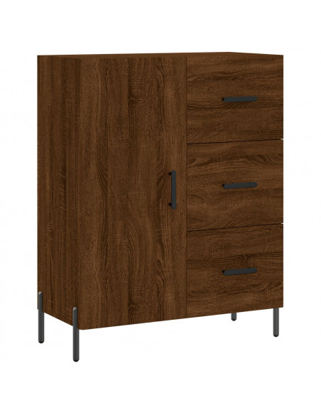 Credenza Rovere Marrone 69,5x34x180 cm in Legno Multistrato