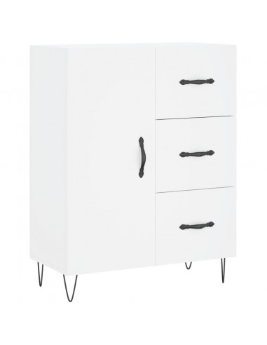 Credenza Bianca 69,5x34x180 cm in Legno Multistrato